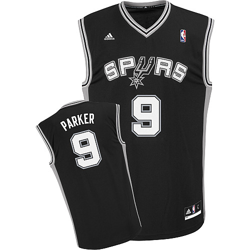  NBA San Antonio Spurs 9 Tony Parker New Revolution 30 Swingman Road Black Jersey